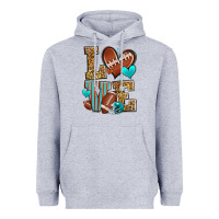 Heather Grey love american football Heavyweight Hoodie - Zillion Design Studio