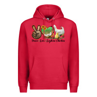 Cardinal Peace Love Leghorn Chicken Premium Hoodie - LillyAllenDesigns