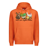 Carrot Peace Love Leghorn Chicken Premium Hoodie - LillyAllenDesigns