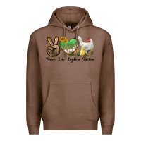 Chestnut Peace Love Leghorn Chicken Premium Hoodie - LillyAllenDesigns