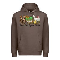 Coffee Peace Love Leghorn Chicken Premium Hoodie - LillyAllenDesigns