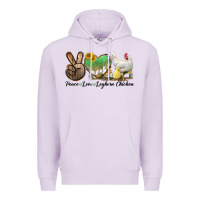 Lilac Peace Love Leghorn Chicken Premium Hoodie - LillyAllenDesigns