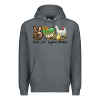 Rock Peace Love Leghorn Chicken Premium Hoodie - LillyAllenDesigns
