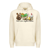 Sandshell Peace Love Leghorn Chicken Premium Hoodie - LillyAllenDesigns