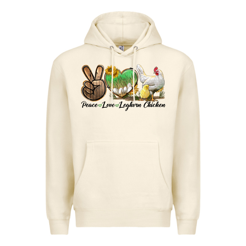 Peace Love Leghorn Chicken Premium Hoodie by LillyAllenDesigns | Teevron