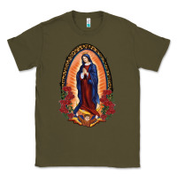 Army Green Our Lady Of Guadalupe Classic Tee - RanaPortraitStore