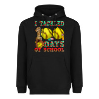 Black i tackled 100 days of school softball Heavyweight Hoodie - Zillion Design Studio