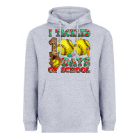Heather Grey i tackled 100 days of school softball Heavyweight Hoodie - Zillion Design Studio