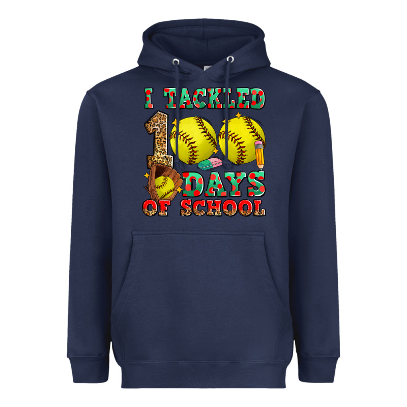 I Tackled 100 Days Of School Softball Heavyweight Hoodie by Zillion Design Studio | Teevron