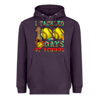 Plum i tackled 100 days of school softball Heavyweight Hoodie - Zillion Design Studio