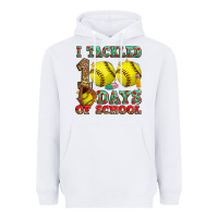 White i tackled 100 days of school softball Heavyweight Hoodie - Zillion Design Studio