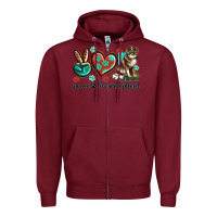 Burgundy peace love australian shepherd Zipper Hoodie - texasbilliewilder