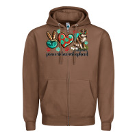 Chestnut peace love australian shepherd Zipper Hoodie - texasbilliewilder