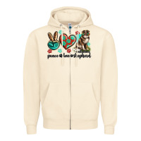 Sandshell peace love australian shepherd Zipper Hoodie - texasbilliewilder