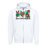 White peace love australian shepherd Zipper Hoodie - texasbilliewilder