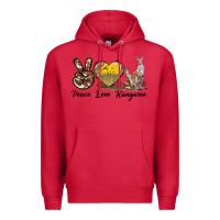 Cardinal Peace Love Kangaroo Premium Hoodie - LillyAllenDesigns