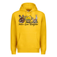 Lemon Peace Love Kangaroo Premium Hoodie - LillyAllenDesigns