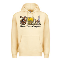 Pina Colada Peace Love Kangaroo Premium Hoodie - LillyAllenDesigns
