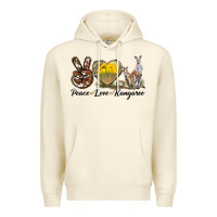 Sandshell Peace Love Kangaroo Premium Hoodie - LillyAllenDesigns