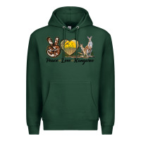 Sports Green Peace Love Kangaroo Premium Hoodie - LillyAllenDesigns