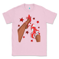 Bubblegum Pink Bright Red Afro Girl Sneakers and Heels Classic Tee - texasbilliewilder