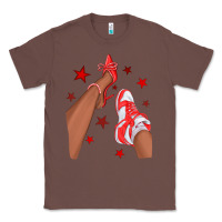 Chestnut Bright Red Afro Girl Sneakers and Heels Classic Tee - texasbilliewilder