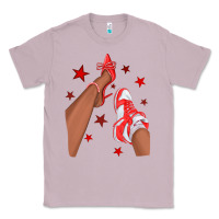 Lilac Bright Red Afro Girl Sneakers and Heels Classic Tee - texasbilliewilder