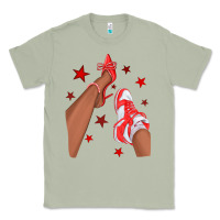 Matcha Bright Red Afro Girl Sneakers and Heels Classic Tee - texasbilliewilder