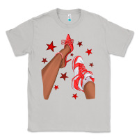 Moon Dust Bright Red Afro Girl Sneakers and Heels Classic Tee - texasbilliewilder