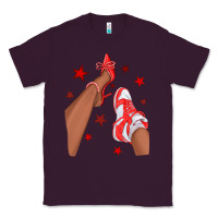 Plum Bright Red Afro Girl Sneakers and Heels Classic Tee - texasbilliewilder