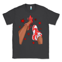 Smoke Bright Red Afro Girl Sneakers and Heels Classic Tee - texasbilliewilder