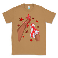 Toasted Coconut Bright Red Afro Girl Sneakers and Heels Classic Tee - texasbilliewilder