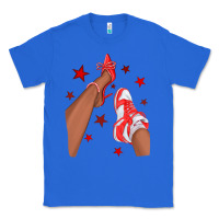 True Royal Bright Red Afro Girl Sneakers and Heels Classic Tee - texasbilliewilder