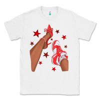 White Bright Red Afro Girl Sneakers and Heels Classic Tee - texasbilliewilder