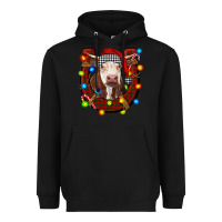 Black christmas horseshoe with hereford cow Heavyweight Hoodie - RanaPortraitStore