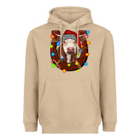 Mushroom christmas horseshoe with hereford cow Heavyweight Hoodie - RanaPortraitStore