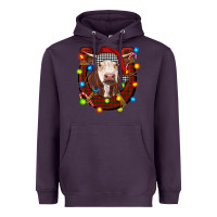 Plum christmas horseshoe with hereford cow Heavyweight Hoodie - RanaPortraitStore