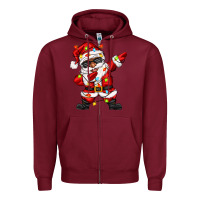 Burgundy afro dabbing santa Zipper Hoodie - Zillion Design Studio