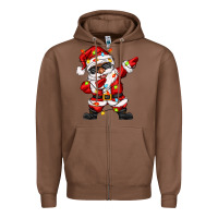 Chestnut afro dabbing santa Zipper Hoodie - Zillion Design Studio