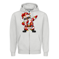 Dove Grey afro dabbing santa Zipper Hoodie - Zillion Design Studio