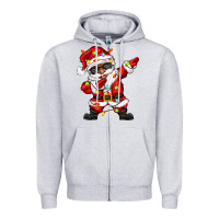 Heather Grey afro dabbing santa Zipper Hoodie - Zillion Design Studio