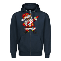 Navy afro dabbing santa Zipper Hoodie - Zillion Design Studio
