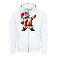 White afro dabbing santa Zipper Hoodie - Zillion Design Studio