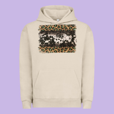 Leopard Cowhide Pattern Background Urban Hoodie Designed By Jasminsmagicworld