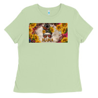 Mess Bun Mama With Sunflowers And Colorful Leopard License Plate Ladies Tee | Teevron