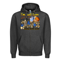 Charcoal Heather im just here for the snacks basketball sister Zipper Hoodie - Zillion Design Studio