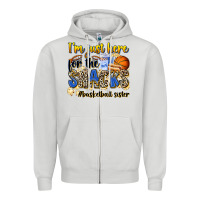 Dove Grey im just here for the snacks basketball sister Zipper Hoodie - Zillion Design Studio