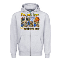 Heather Grey im just here for the snacks basketball sister Zipper Hoodie - Zillion Design Studio