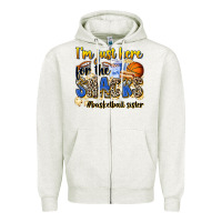 Oatmeal Heather im just here for the snacks basketball sister Zipper Hoodie - Zillion Design Studio
