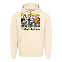 Im Just Here For The Snacks Basketball Sister Zipper Hoodie | Teevron